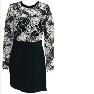 DAILY DEAL!  NWT $218 ROMEO & JULIET COUTURE Chic Black and White Lace DRESS M